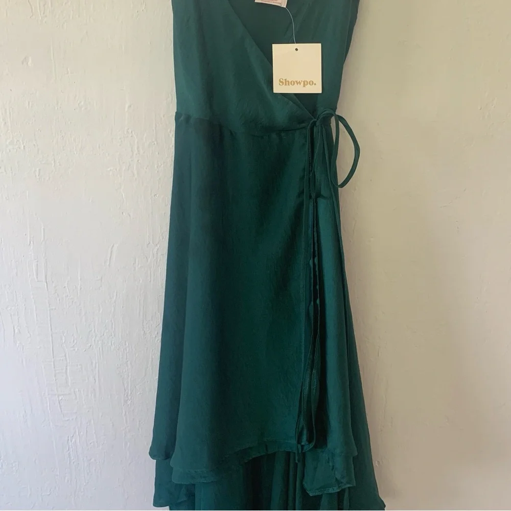 Showpo. Between Fantasy Midi High Low Wrap Dress - Picture 11 of 15